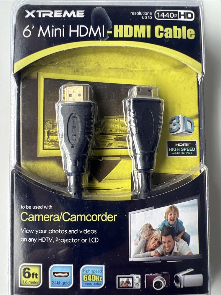 Mini HDMI to HDMI Cable Adapter Converter 4K UHD High Speed HD HDMI A to Mini C
