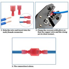 100PCS Insulated Spade Wire Connectors Electrical Crimp Terminals Nylon Fully
