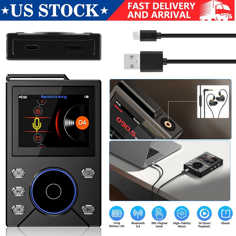 Pocket-Sized Hi-Fi 50-Hour Lossless Sound 32 GB TF Card Expansion Music Player