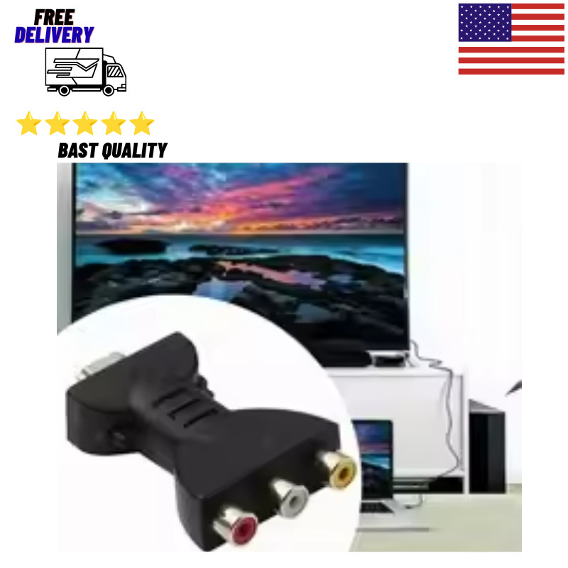 HDMI to 3 RCA AV Cable Adapter Audio Video Composite Converter HDTV DVD TV