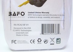 BAFO Premium 24K Gold Plated L/R RCA Stereo Audio Cable 6′ 6FT Retail Pack