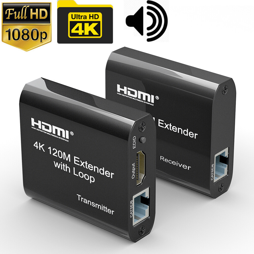 4K 1080P HDMI Extender Audio Kit over RJ45 ethernet cat6/5e 60M 120M PS4 PC HDTV