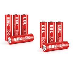 EBL AA AAA Rechargeable Batteries Li-ion 1.5Volt Lithium/ Multi-Slot Charger Lot