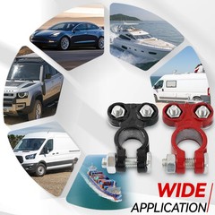 Set Top Post Color-Coded Lead Alloy Car Battery Terminal Connector Cable Clamps