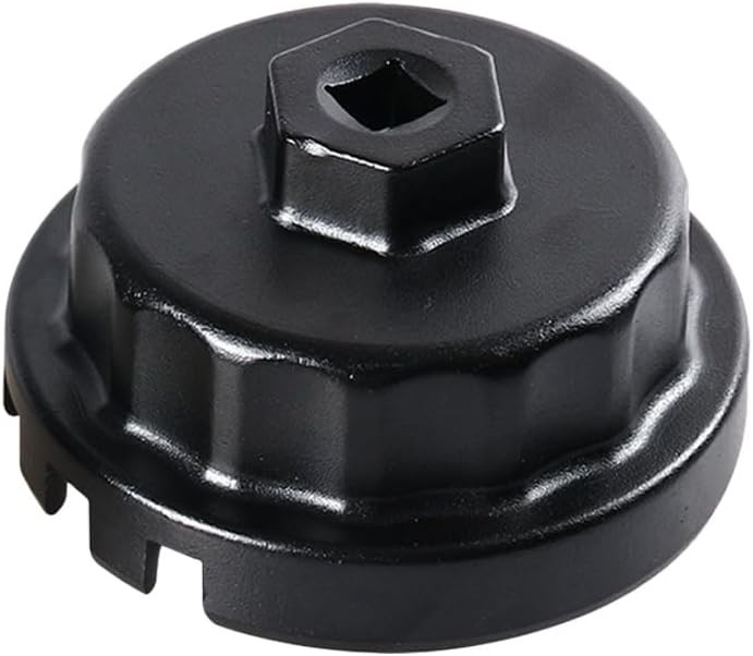 Oil Filter Wrench, 64MM Heavy Duty Oil Filter Cap Removal Socket Color: Black