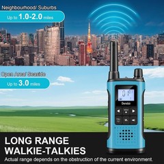 Walkie Talkies Long Range Rechargeable 22 Channel Noise Reduction 2Pcs Adult Use