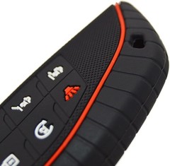 Silicone 6 Buttons Key Fob Cove Size: 6 buttonsColor: Black+Blue,with red line
