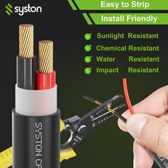Syston 14/2 Speaker Wire Audio Cable In-Wall Outdoor Direct Burial UV 20ft-100ft
