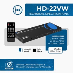 OREI 2×2 HDMI Video Wall Controller Processor Display Upto 1080p 60hz