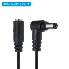 5Ft 5.5mm x 2.1mm Male to Female Right Angle DC Power Coiled Cable Cord 1pcs