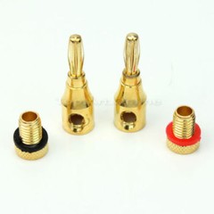 12 Pcs 24k Gold Plated Musical Speaker Cable Wire Pin Banana Plug Connector B5
