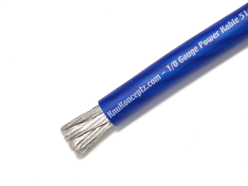 KnuKonceptz Kolossus OFC Power Ground Wire TRUE 8 Gauge AWG Cable Blue 5′