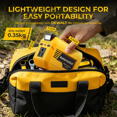 220W Power Inverter Compatible with Dewalt 18-20V Battery with 200lm LED Light