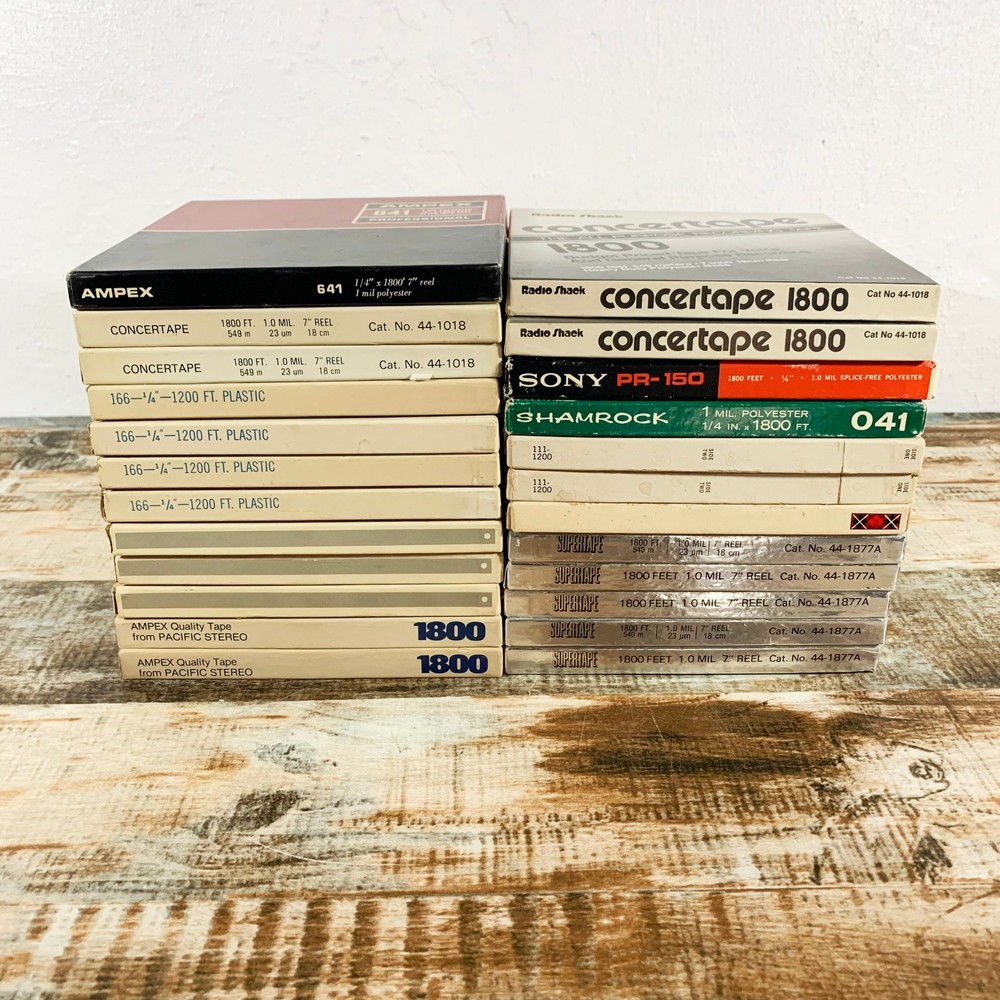 Lot of 24 Reel To Reel 7 Inch Tapes – Various Brands – Sold as Blanks