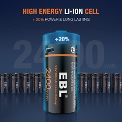 EBL 16340 CR123A USB Rechargeable Li-ion Battery 3.0V For Arlo Camera Lot