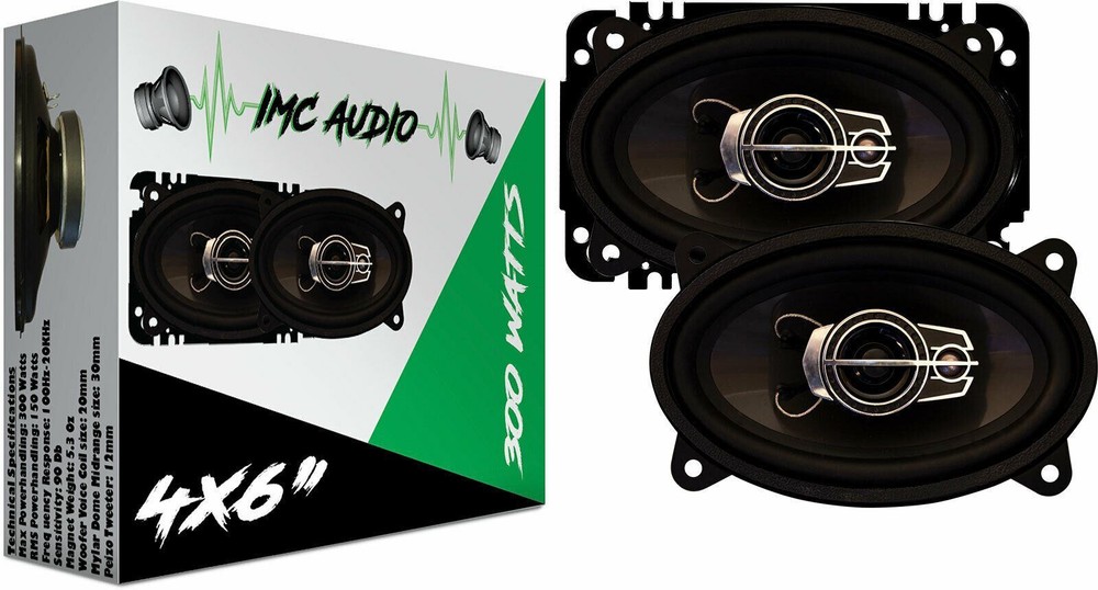 IMC AUDIO IMC46 4″x6″ 300W 2-Way Car Coaxial Audio Speakers Pair