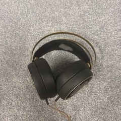 Betron Over-Ear Wired Headphones – Black & Gold with Wood Grain Design