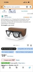 AMVR Magnetic 2-in-1 Charging Dock for Ray-Ban Meta Wayfarer/Skyler/Headliner