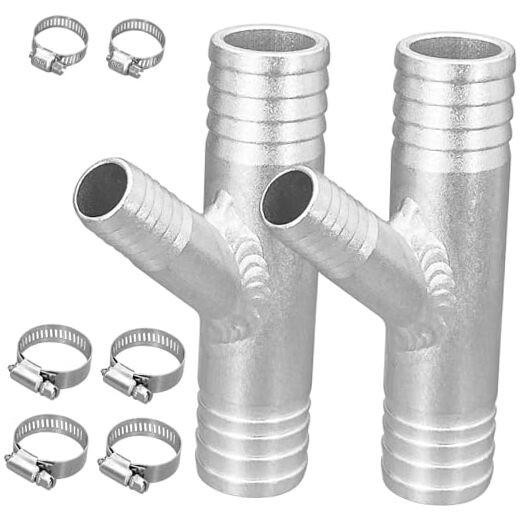 1 Set 1 Inch to 5/8 Aluminum Cab Heater Y Fitting Compatible with Utv Sxs Rzr