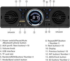 Single 1 Din Car Stereo FM Built-in Speakers In-Dash Bluetooth Radio Head Unit