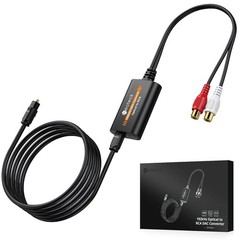 192kHz Optical to RCA Cable 7ft – Digital to Analog Audio DAC Converter for TV