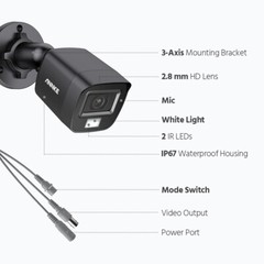 ANNKE 1080P 4IN1 TVI Security Camera CCTV Audio Recording Outdoor Color Night