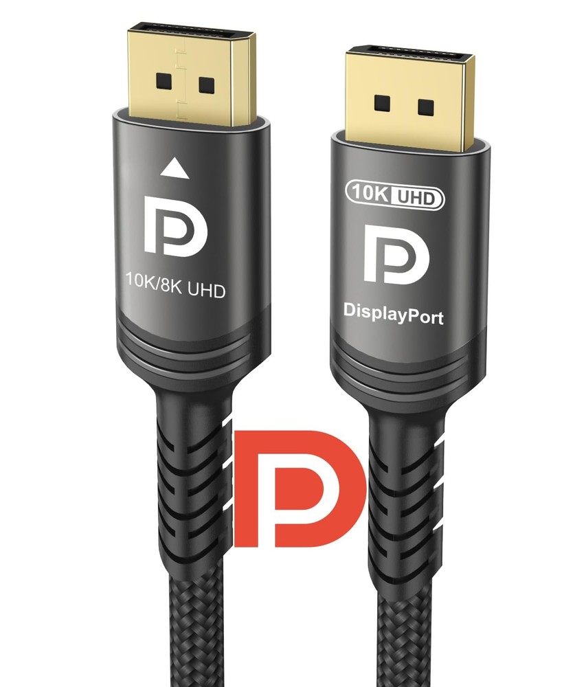 10K 8K DisplayPort 2.1 Cable 54Gbps 3.3 FT, Certified DP to DP Cord 4K 240Hz …