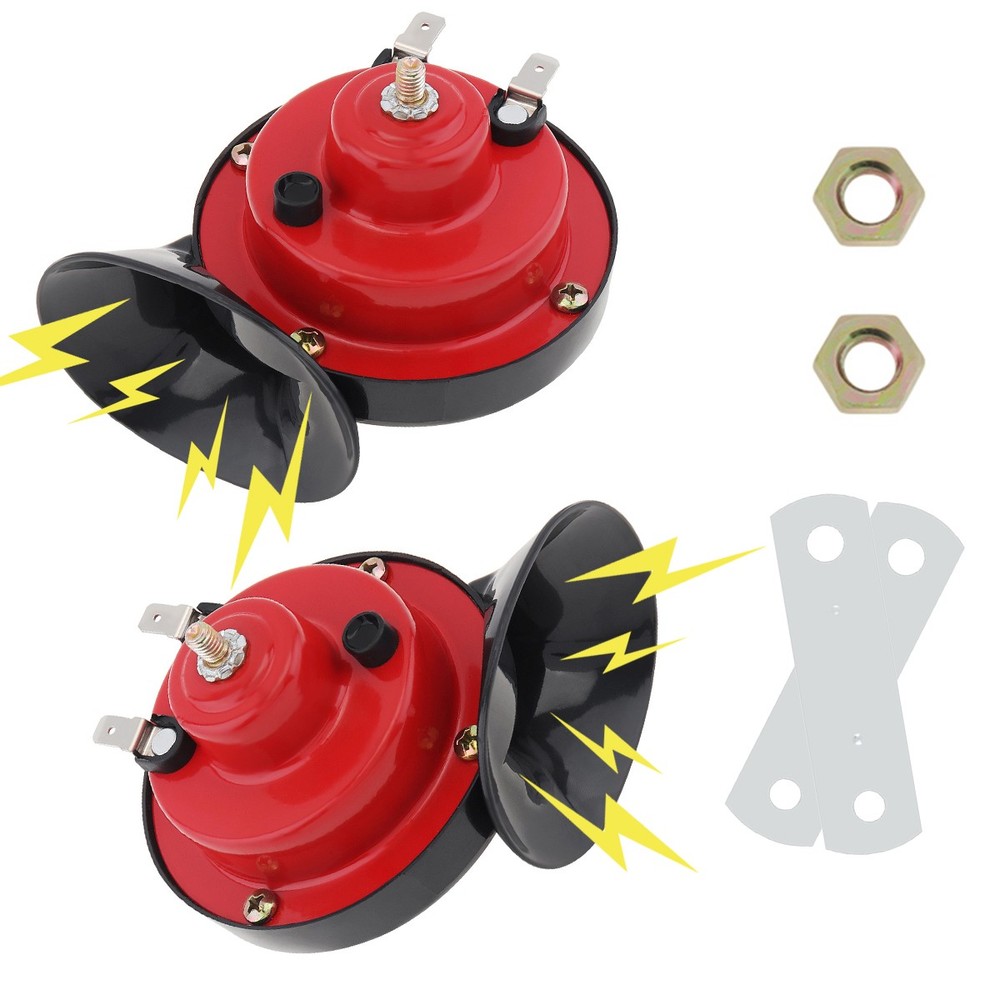 US Stock 2Pcs 12V 120dB Dual Tone Horn, Universal Snail Air Horn for Car Truck