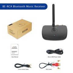 Besign BE-RCA Long Range Bluetooth Music Receiver, Wireless Audio Black