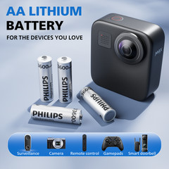 Philips 8Pcs 1.5V AA Li-ion Rechargeable Batteries 3600mWh Lithium High Capacity