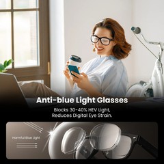WeariQ Blue Light Blocking Bluetooth Smart Glasses –Black Glossy
