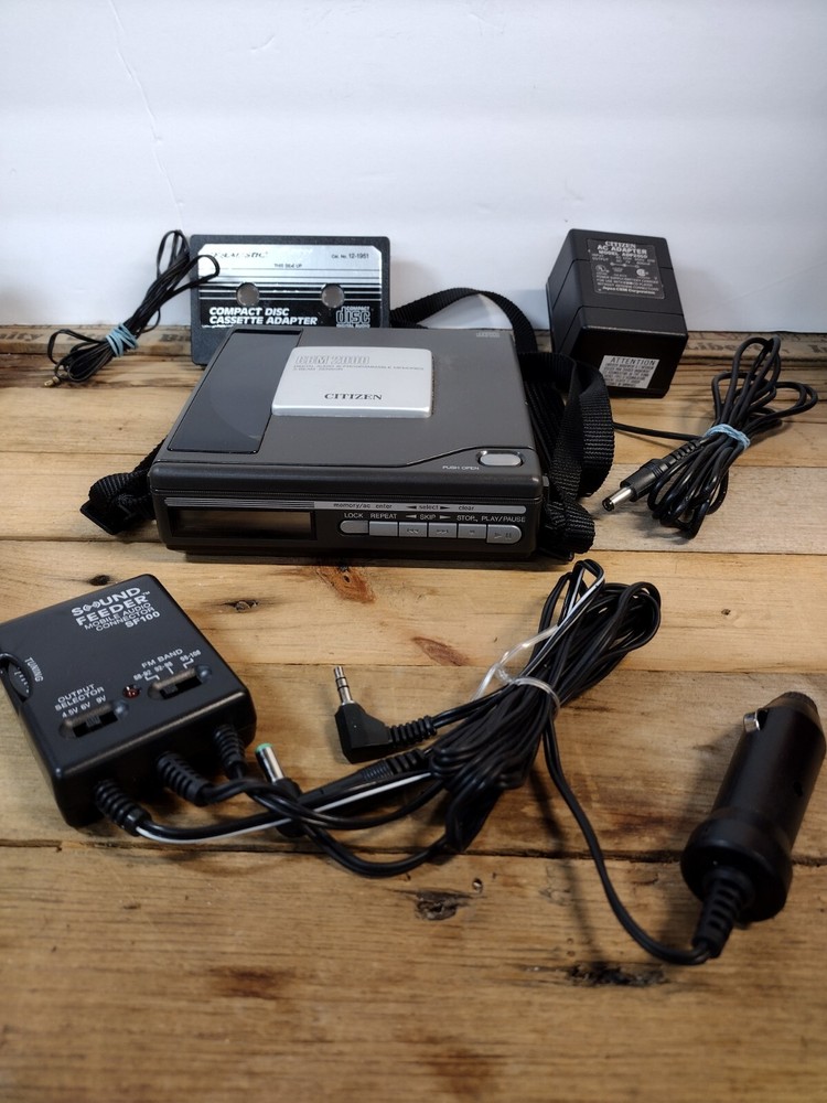 Rare CITIZEN CBM2000 Vintage CD Disc Man With Accessories None Working Battery?