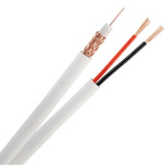 500ft RG59 Siamese Coax Cable 20AWG+18/2 CCTV Security Camera Bulk Wire White