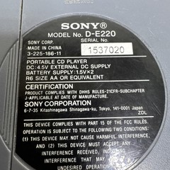 Sony Walkman D-E220 ESPMAX Portable CD Player Silver/Gray