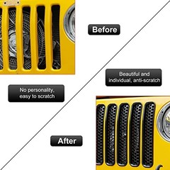 Black Honeycomb Mesh Front Grill Inserts TJ Front Grill Inserts Kit-Black02