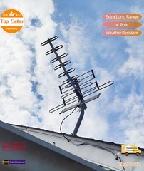 Release 4K HDTV Antenna Outdoor VHF UHF 200 Mile Range with Mounting Kit