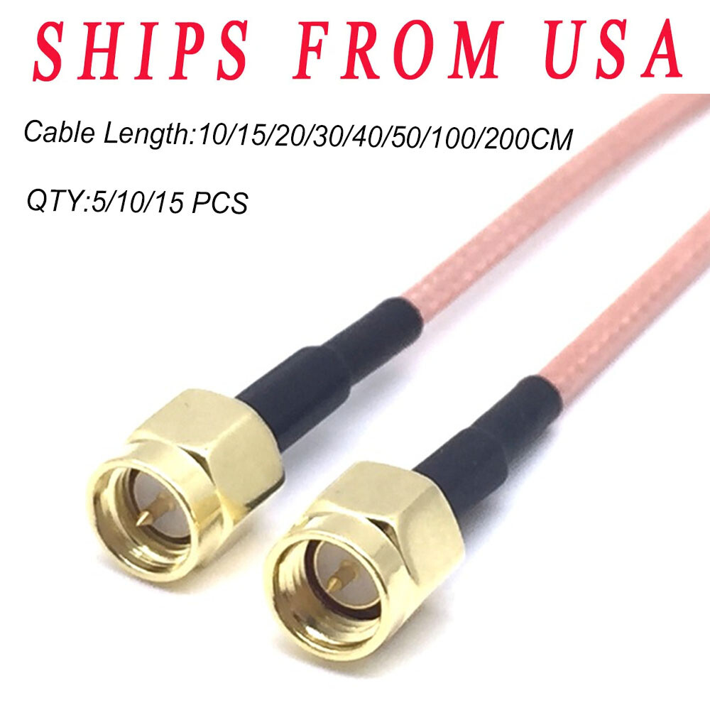 lot wholesale SMA male plug to SMA male connector RF Cable Jumper pigtail RG316