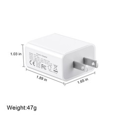 USB C + USB A Wall Charger Fast Charging, 3A/5V 18W USB-C USB-A Power Adapter