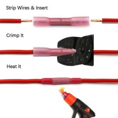 1000PCS Heat Shrink Waterproof Wire Connectors Red 22-16 AWG Butt Seal Terminals