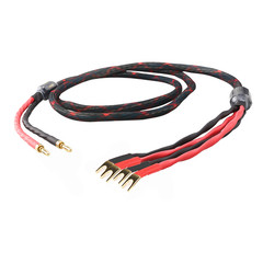 One Piece 12AWG OCC Pure Copper HIFI Audio Bi-wire Speaker Cable 2 to 4 Plugs