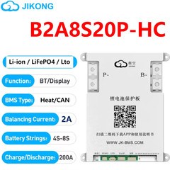 Jikong JK BMS 3s 4s 5s 6s 7s 8s Smart bms 100A 200A 300A Lifepo4 Li-ion 12V 24V