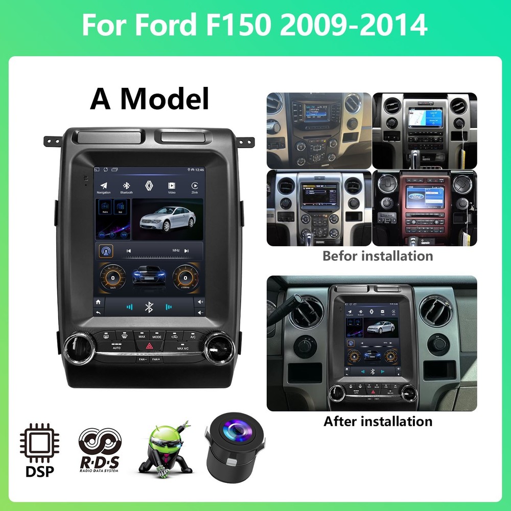 9.7″ For Ford F150 2009-2014 Android 14 Car Stereo Radio CarPlay GPS Navi BT SWC