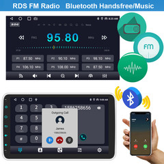 10.1” Single 1 Din Android 13 Car Stereo Radio GPS 4G WiFi BT Carplay Rotatable