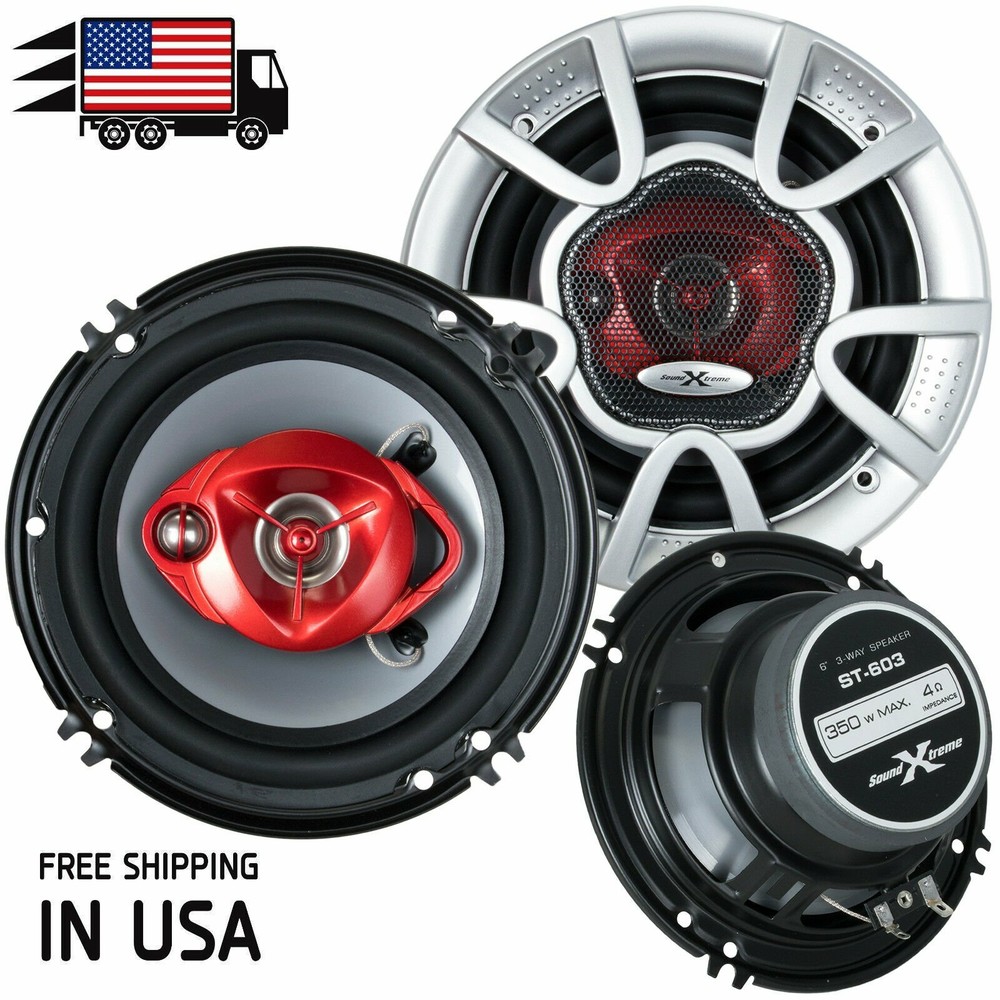 New Soundxtreme 6″ in 3-Way 350 Watts Coaxial Car Audio Speaker CEA Rated (Pair)