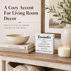 Laundry Room Reminder Sign Rustic White Wood Box Block Plaque, Homre Sign 22