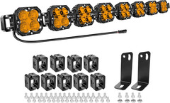 52 Inch 240W Amber Straight Curved Adjustable & Linkable LED Light Bar with Wiri