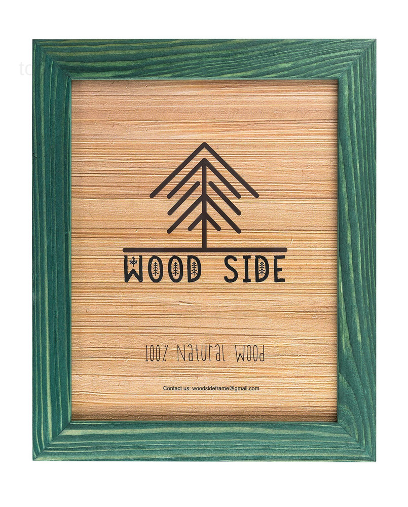 Rustic Wooden Picture Frame 11×14-100% Natural Solid Eco Distressed Green