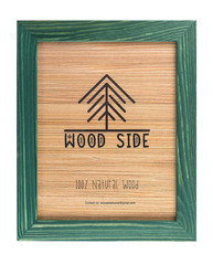 Rustic Wooden Picture Frame 11×14-100% Natural Solid Eco Distressed Green
