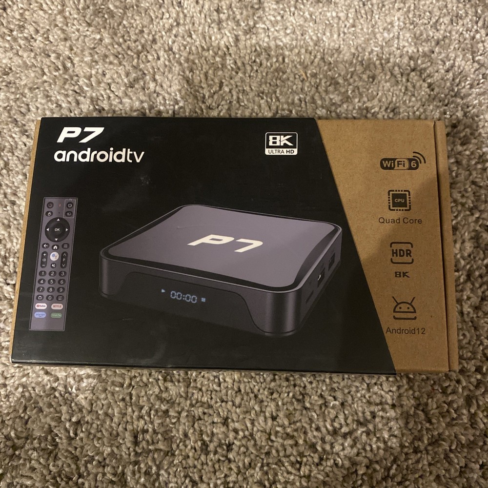 P7 Androidtv 8k hd 2G/ 16 G- TV box with Several Apps:Sports,Movie, Live; Kids.