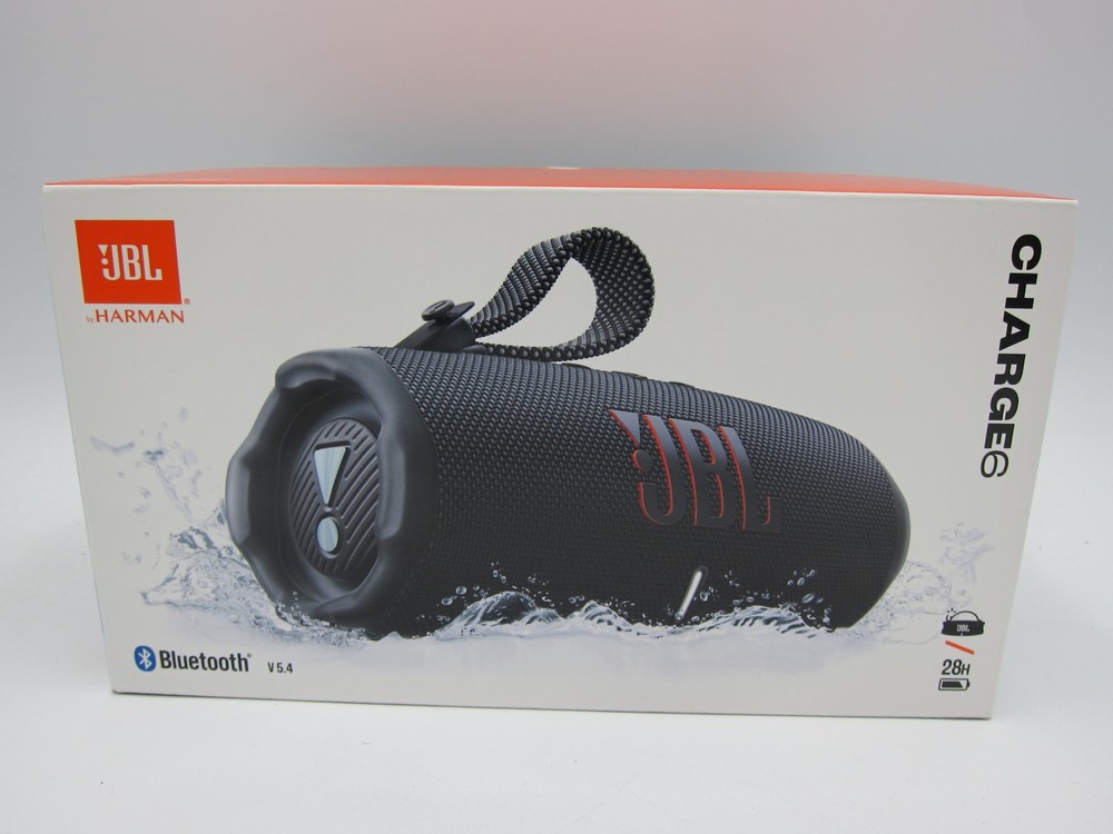 JBL Charge 6 Portable Waterproof Bluetooth Speaker Black NEW SEALED